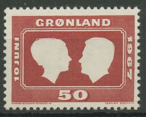 Grönland 1967 Hochzeit Prinzessin Margrethe 67 postfrisch