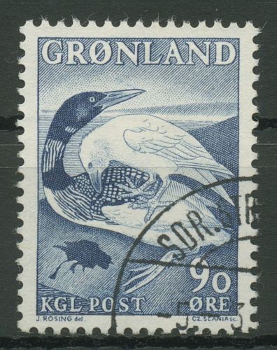 Grönland 1967 Sage "Wie der Eistaucher u. Rabe ihre Farbe bekamen" 68 gestempelt