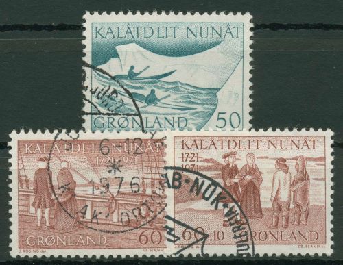Grönland 1971 Jahrgang komplett (77/79), gestempelt