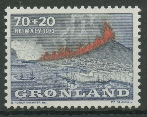 Grönland 1973 Vulkanausbruch auf Heimaey 86 postfrisch