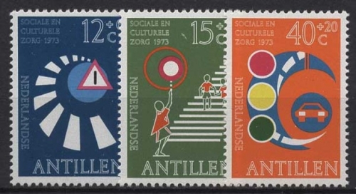 Niederländische Antillen 1973 Kulturelle Fürsorge Verkehr 263/65 postfrisch