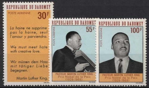 Dahomey 1968 Tod von Martin Luther King Bürgerrechtler 346/48 postfrisch