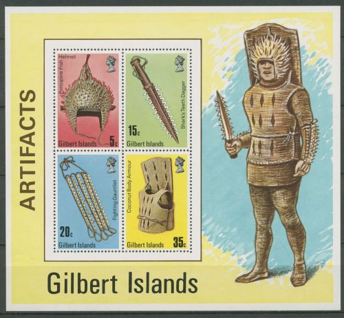 Kiribati Gilbert-Inseln 1976 Kunsthandwerk Block 3 postfrisch (C42906)