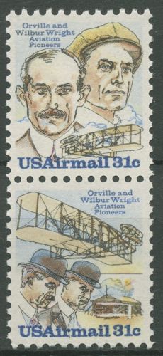 USA 1978 Brüder Wright Motorflug Doppeldecker 1362/63 ZD postfrisch