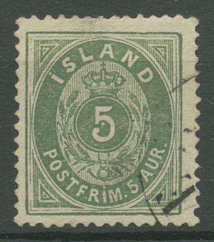 Island 1882 Ziffer mit Krone im Oval 13 A gestempelt