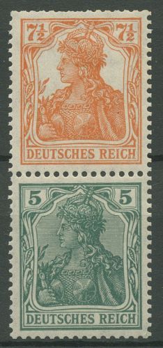 Deutsches Reich Zusammendrucke 1918/19 Germania S 3 ab mit Falz