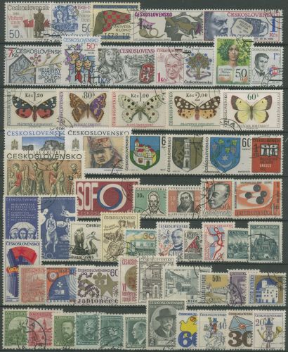 Tschechoslowakei 60 Marken aus verschiedenen Jahren, gestempelt (SG62203)