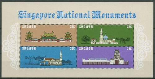 Singapur 1978 Nationale Baudenkmäler Moschee Tempel Block 10 postfrisch (C42919)