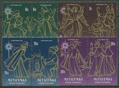 Aitutaki 1976 Weihnachten Weihnachtsgeschichte 215/22 ZD postfrisch
