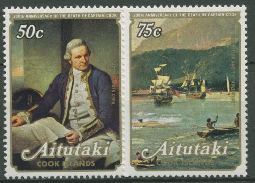 Aitutaki 1979 Kapitän James Cook Segelschiffe 308/09 A postfrisch