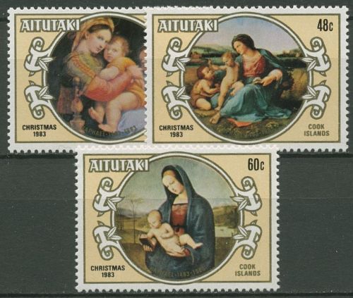 Aitutaki 1983 Weihnachten Gemälde von Raffael 499/01 postfrisch