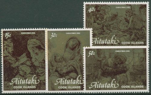 Aitutaki 1981 Weihnachten Rembrandt Radierungen 428/31 postfrisch