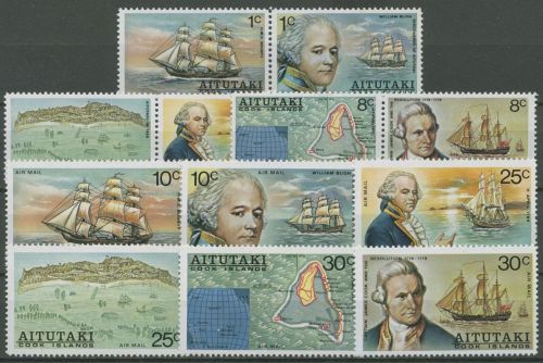 Aitutaki 1974 Seefahrer William Bligh Segelschiff Bounty 106/17 postfrisch