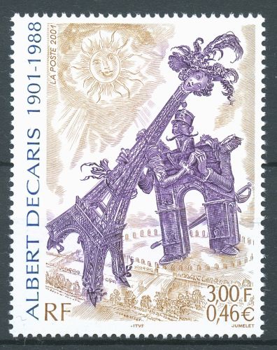 Frankreich 2001 Karikatur Eiffelturm und Triumphbogen 3571 postfrisch