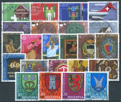 Schweiz Jahrgang 1981 komplett gestempelt (G14693)