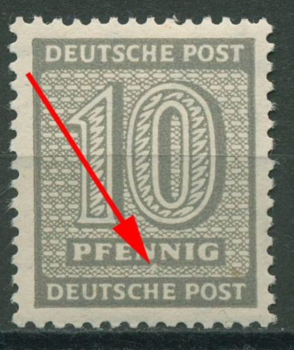 SBZ West-Sachsen Freimarken Ziffern mit Plattenfehler 131 Y w a III postfrisch