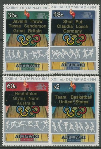 Aitutaki 1984 Olympische Spiele Los Angeles Medaillengewinner 533/36 postfrisch
