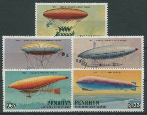 Penrhyn 1983 200 Jahre Luftfahrt Luftschiffe 352/56 postfrisch