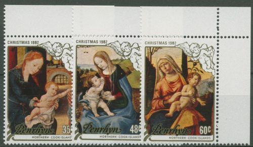 Penrhyn 1982 Weihnachten Gemälde 289/91 postfrisch