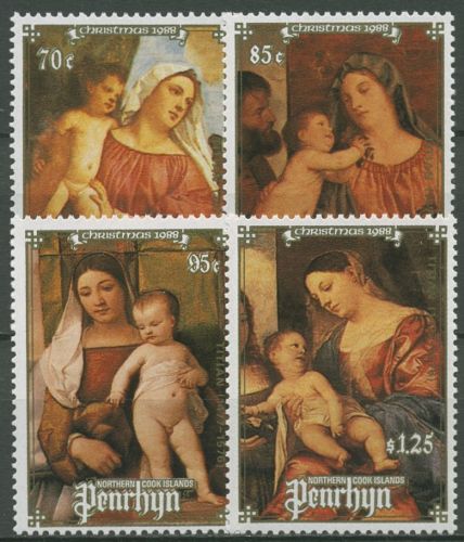 Penrhyn 1988 Weihnachten Gemälde Maria mit Kind 495/98 postfrisch
