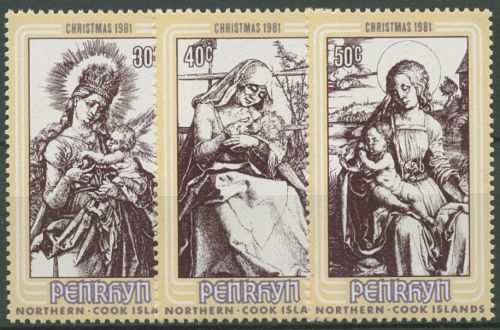 Penrhyn 1981 Weihnachten Kupferstiche von Dürer 255/57 postfrisch