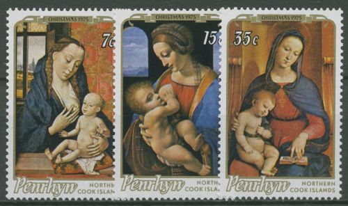 Penrhyn 1975 Weihnachten Madonnengemälde 67/69 postfrisch