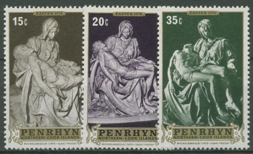 Penrhyn 1976 Ostern Skulptur Pietà von Michelangelo 70/72 postfrisch