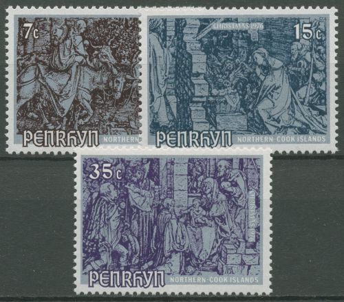 Penrhyn 1976 Weihnachten Stiche von Albrecht Dürer 86/88 postfrisch