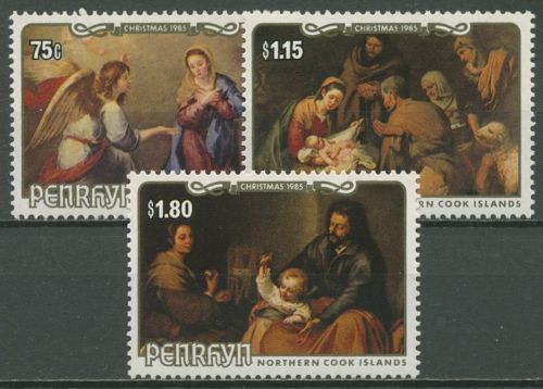 Penrhyn 1985 Weihnachten Gemälde von Murillo 430/32 postfrisch