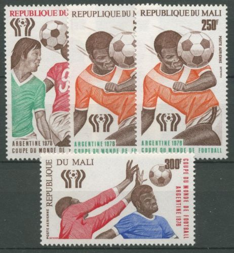 Mali 1978 Fußball-WM Argentinien Spieler 625/27 mit 626 Typ I und II postfrisch