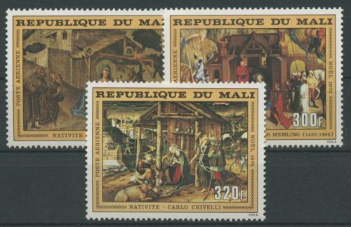 Mali 1976 Weihnachten Gemälde 558/60 postfrisch