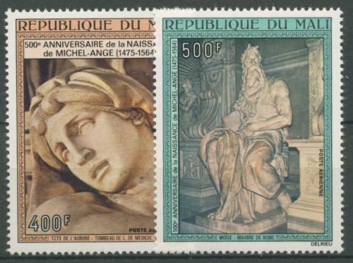 Mali 1975 Michelangelo Buonarroti Statue Skulptur 480/81 postfrisch