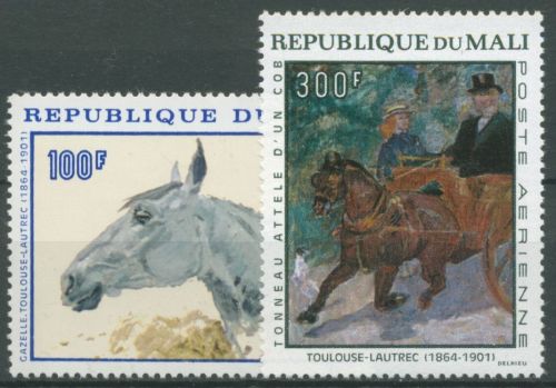 Mali 1967 Gemälde von Toulouse-Lautrec Pferde 158/59 postfrisch