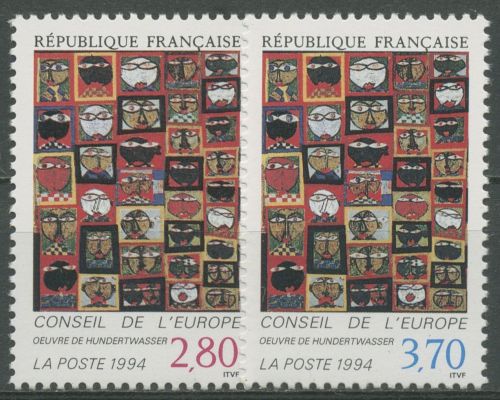 Frankreich 1994 Europarat Gemälde F. Hundertwasser D 51/52 postfrisch