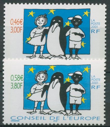 Frankreich 2001 Europarat Ungerer Zeichnung Pinguin Kinder D 57/58 postfrisch