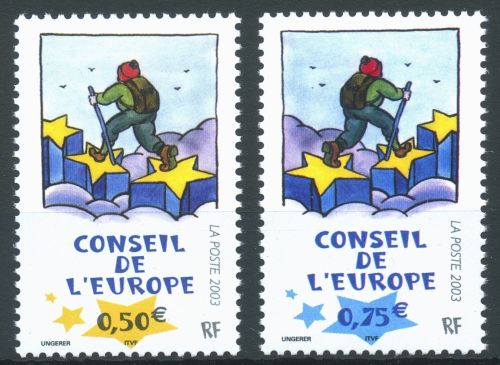 Frankreich 2003 Europarat Ungerer Zeichnung Der Wanderer D 59/60 postfrisch