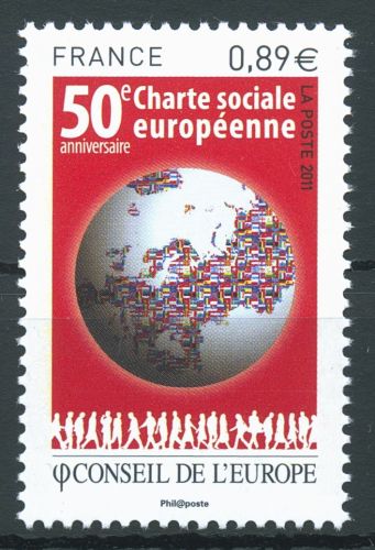 Frankreich 2011 Sozialcharta Weltkugel D 69 postfrisch