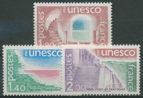 Frankreich 1980 Dienstmarke UNESCO Welterbe Bauwerke D 21/23 postfrisch
