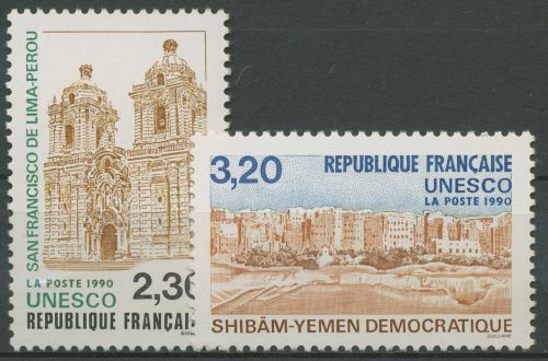 Frankreich 1990 Dienstmarke UNESCO Welterbe Bauwerke D 41/42 postfrisch