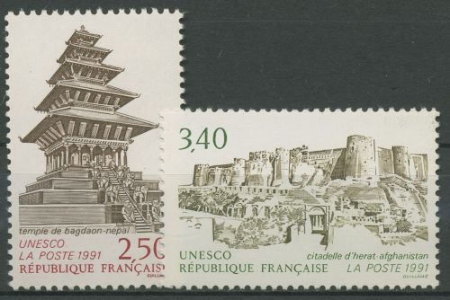 Frankreich 1991 Dienstmarke UNESCO Welterbe Bauwerke D 43/44 postfrisch