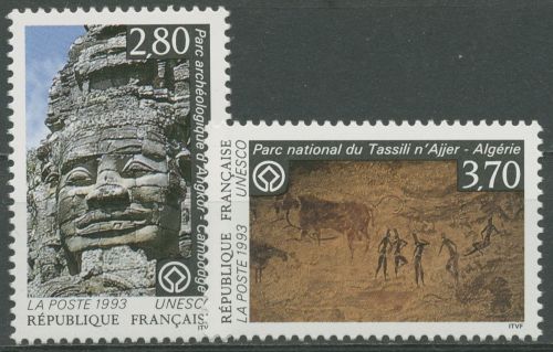 Frankreich 1993 UNESCO Welterbe Bauwerke Felszeichnung D 45/46 postfrisch