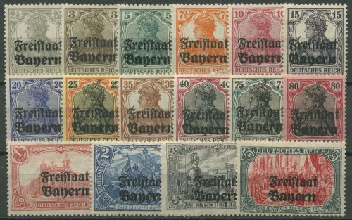 Bayern 1919 DR mit Aufdruck Freistaat Bayern 136/51 mit Falz