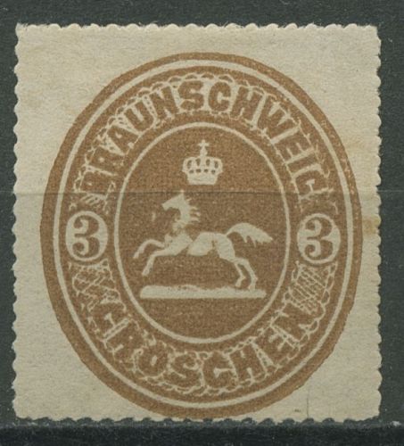 Braunschweig 1865 Wappen im senkrechten Oval 20 mit Falz