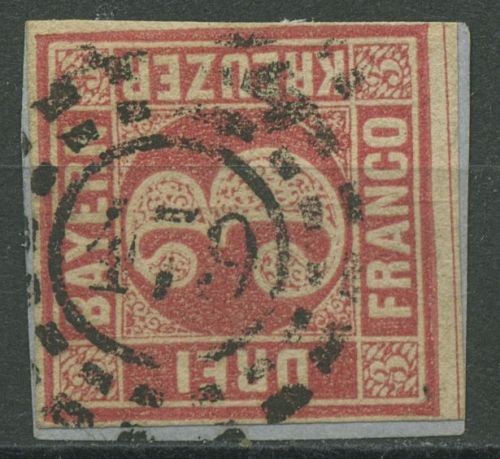 Bayern 1862 3 Kreuzer 9 rot mit Stempel oMR 479 SCHWEINFURT