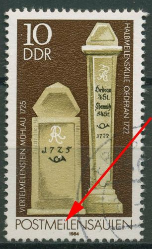 DDR 1984 Postmeilensäulen mit Plattenfehler 2853 I gestempelt