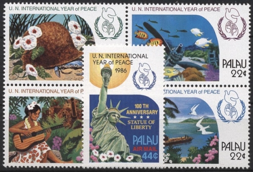 Palau 1986 Jahr des Friedens 154/58 mit ZD postfrisch