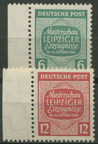 SBZ West-Sachsen 1945 Leipziger Erzeugnisse 124/25 Y Rand links postfrisch
