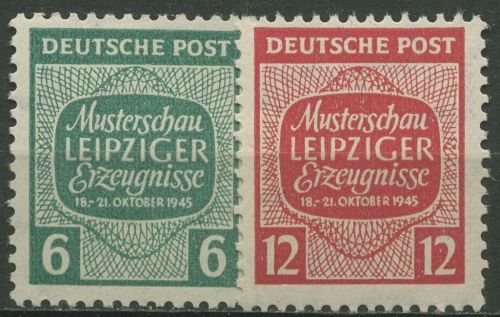 SBZ West-Sachsen 1945 Musterschau Leipziger Erzeugnisse 124/25 X postfrisch