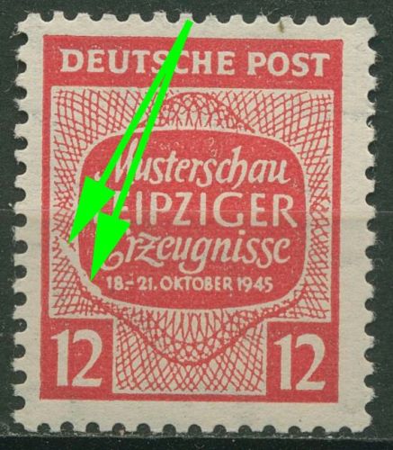 SBZ West-Sachsen Musterschau Leipzig mit Plattenfehler 125 Y IV postfrisch