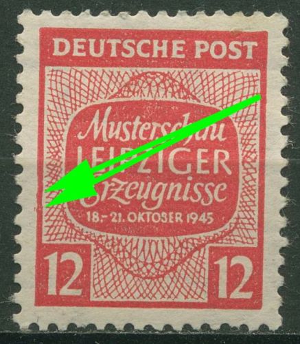 SBZ West-Sachsen 1945 Musterschau Leipzig mit Plattenfehler 125 Y VI mit Falz